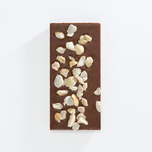 Milk chocolate bar topped with roasted macadamias from Cattle Dog Florist
